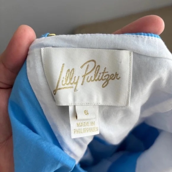 Lilly Pulitzer Charlese Cotton Halter Midi Dress in Lunar Blue, Size 6 - Picture 2 of 11